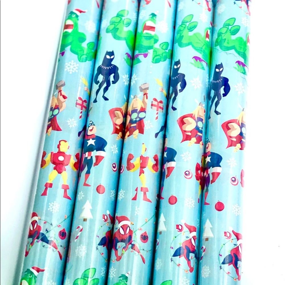 MARVEL AVENGERS WRAPPING PAPER BUNDLE OF 5